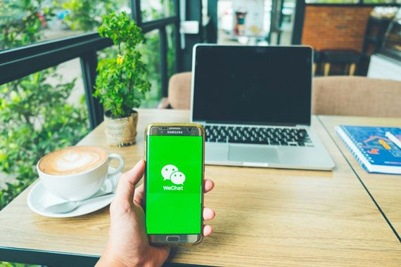 L'application de WeChat sur un téléphone cellulaire