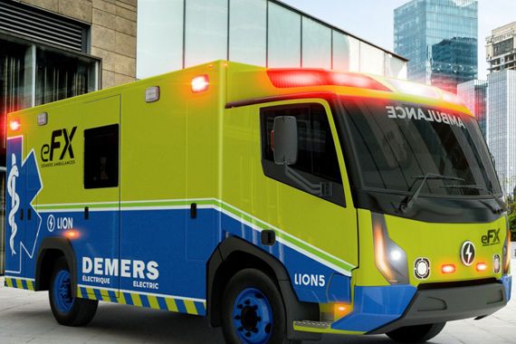 Une ambulance conçue par Lion Électrique