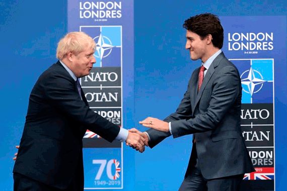 Boris Johnson et Justin Trudeau